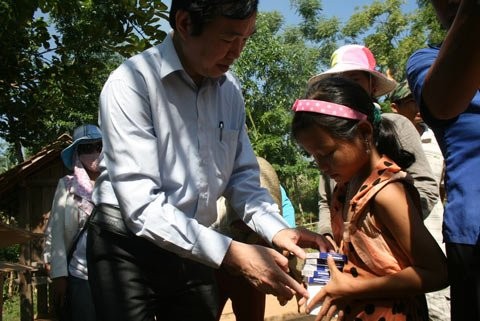 Multi-vitamin supplement tablets given to local residents